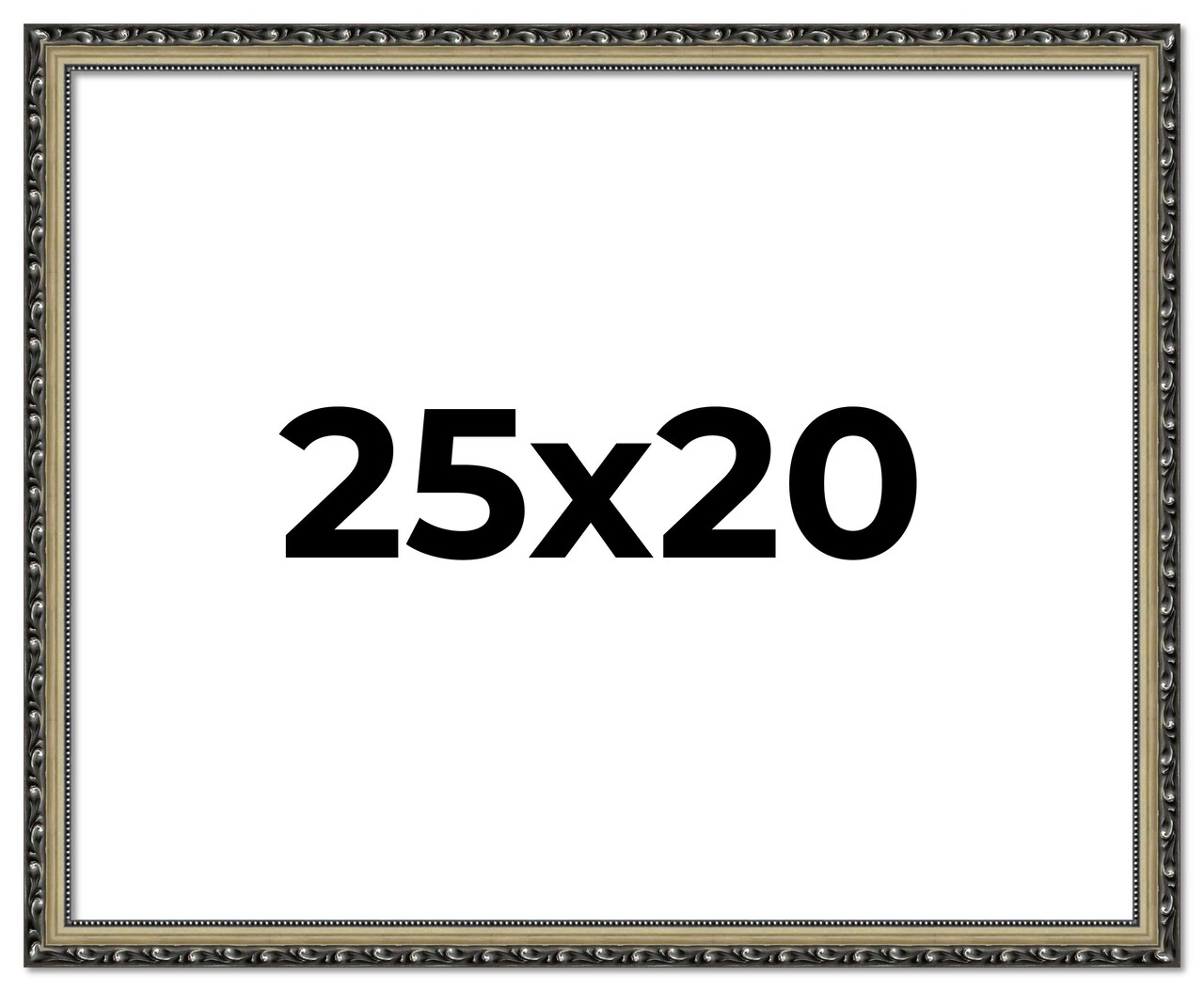 25x20 Solid Wood Antique Picture Frame with UV-Resistant Acrylic & Acid-Free Backing, Available in 4 Finishes: Bronze, Gold, Silver, and Gold with Black